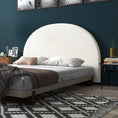 Load image into Gallery viewer, Claire Decor Curved Boucle Bedhead Headboard Upholstered Cushioned White - King - White