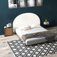 Load image into Gallery viewer, Milano Decor Ariana Curved Boucle Bedhead Headboard Upholstered Cushioned White - King - White