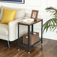 Load image into Gallery viewer, Industrial Side Table 2-Tier With Mesh and Metal Frame Rustic Brown