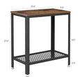Load image into Gallery viewer, Industrial Side Table 2-Tier With Mesh and Metal Frame Rustic Brown