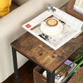 Load image into Gallery viewer, Industrial Side Table 2-Tier With Mesh and Metal Frame Rustic Brown