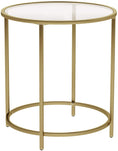 Load image into Gallery viewer, Gold Round Side Table with Golden Metal Frame Robust and Stable