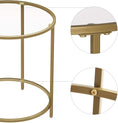 Load image into Gallery viewer, Gold Round Side Table with Golden Metal Frame Robust and Stable