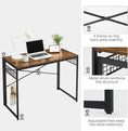 Load image into Gallery viewer, Computer Desk with 8 Hooks Rustic Brown and Black