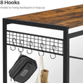 Load image into Gallery viewer, Computer Desk with 8 Hooks Rustic Brown and Black