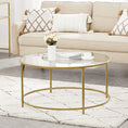 Load image into Gallery viewer, Gold Glass Table with Golden Iron Frame Stable and Robust Tempered Glass