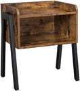 Load image into Gallery viewer, Vintage Nightstand Stackable End Table Wood Look Accent Furniture Metal Frame