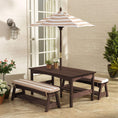 Load image into Gallery viewer, Outdoor Table & Bench Set with Cushions & Umbrella (Brown)