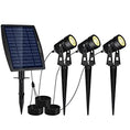 Load image into Gallery viewer, 3 x LED Spotlights Powered Solar Garden Lights Outdoor Waterproof (Warm White)