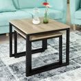 Load image into Gallery viewer, Set of 2 Modern Coffee Tables with Wood top panel and Steel framework