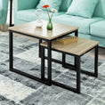 Load image into Gallery viewer, Set of 2 Modern Coffee Tables with Wood top panel and Steel framework