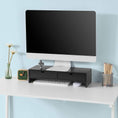 Load image into Gallery viewer, Black Monitor Stand Desk Organizer with 2 Drawers