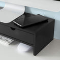 Load image into Gallery viewer, Black Monitor Stand Desk Organizer with 2 Drawers