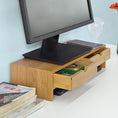 Load image into Gallery viewer, Bamboo Monitor Stand Desk Organizer with 2 Drawers