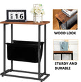 Load image into Gallery viewer, Industrial Side Table with Magazine Holder Sling and Metal Structure (Brown)
