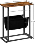 Load image into Gallery viewer, Industrial Side Table with Magazine Holder Sling and Metal Structure (Brown)