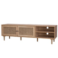 Load image into Gallery viewer, Natura Rattan TV Stand Entertainment Unit With 2 Doors & Shelves