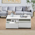 Load image into Gallery viewer, High Gloss White LED Coffee Table With 4 Drawers