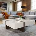 Load image into Gallery viewer, Vintage Elegant White and Brown Criss Cross Coffee Table