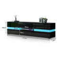 Load image into Gallery viewer, Modern High Gloss Front TV Entertainment Unit 177cm LED Storage Drawer - Black