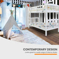 Load image into Gallery viewer, Kingston Slumber Wooden Kids Bunk Bed Frame, with Modular Design that can convert to 2 Single, White