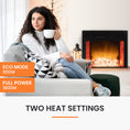 Load image into Gallery viewer, 1800W Wall Mounted 65cm Electric Fireplace Heater Log Flame Effect