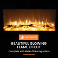 Load image into Gallery viewer, 1800W Wall Mounted 80cm Electric Fireplace Heater Flame Effect Options