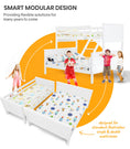 Load image into Gallery viewer, KINGSTON SLUMBER Bunk Bed Frame Modular Single White Wood Kids Double Deck Twin