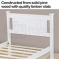 Load image into Gallery viewer, Kingston Slumber Single Wooden Bed Frame Base White Pine Adult Bedroom Furniture Timber Slat