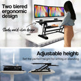 Load image into Gallery viewer, FORTIA Height Adjustable Standing Desk Riser Sit/Stand Computer Desktop Office