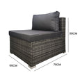 Load image into Gallery viewer, LONDON RATTAN 1 Seater Outdoor Sofa Modular Lounge Chair, Grey