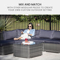 Load image into Gallery viewer, LONDON RATTAN 1 Seater Outdoor Ottoman Modular Wicker Lounge Furniture, Grey