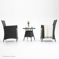 Load image into Gallery viewer, LONDON RATTAN 3 Piece Outdoor Furniture Set with Table and Chairs, Grey