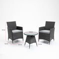 Load image into Gallery viewer, LONDON RATTAN 3 Piece Outdoor Furniture Set with Table and Chairs, Grey