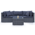 Load image into Gallery viewer, LONDON RATTAN 4 Piece 3 Seater Modular Outdoor Lounge Setting incl. Coffee Table, Grey