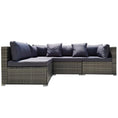 Load image into Gallery viewer, LONDON RATTAN 4 Seater Modular Outdoor Lounge Sofa Setting, Grey
