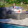 Load image into Gallery viewer, LONDON RATTAN 4 Seater Modular Outdoor Lounge Setting with Coffee Table, Ottoman, Grey