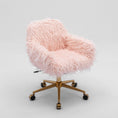 Load image into Gallery viewer, Fluffy Office Chair Faux Fur Modern Swivel Desk Chair-Pink