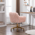 Load image into Gallery viewer, Fluffy Office Chair Faux Fur Modern Swivel Desk Chair-Pink