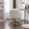 Load image into Gallery viewer, Fluffy Office Chair Faux Fur Modern Swivel Desk Chair-White