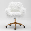 Load image into Gallery viewer, Fluffy Office Chair Faux Fur Modern Swivel Desk Chair-White