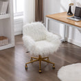 Load image into Gallery viewer, Fluffy Office Chair Faux Fur Modern Swivel Desk Chair-White