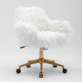 Load image into Gallery viewer, Fluffy Office Chair Faux Fur Modern Swivel Desk Chair-White