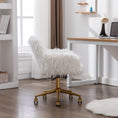 Load image into Gallery viewer, Fluffy Office Chair Faux Fur Modern Swivel Desk Chair-White