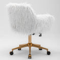 Load image into Gallery viewer, Fluffy Office Chair Faux Fur Modern Swivel Desk Chair-White