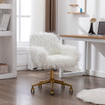 Load image into Gallery viewer, Fluffy Office Chair Faux Fur Modern Swivel Desk Chair-White