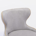 Load image into Gallery viewer, 2x Swivel Bar Stools Tufted Counter Chairs with Stud Trim and Metal Base-Light Grey