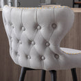 Load image into Gallery viewer, 2x Swivel Bar Stools Tufted Counter Chairs with Stud Trim and Metal Base-Light Grey