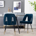 Load image into Gallery viewer, Mano 2x Velvet Dining chairs with Metal Legs-Blue