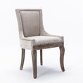 Load image into Gallery viewer, 2X Solid Wood Fabric Upholstered Dining Chair Luxury Accent Chairs with Nailhead